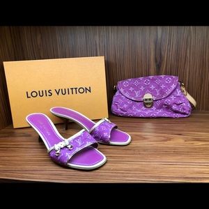 Louis Vuitton monogram denim pink mini purse